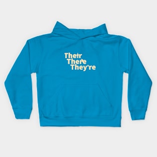 Their there or they're? pale yellow print Kids Hoodie